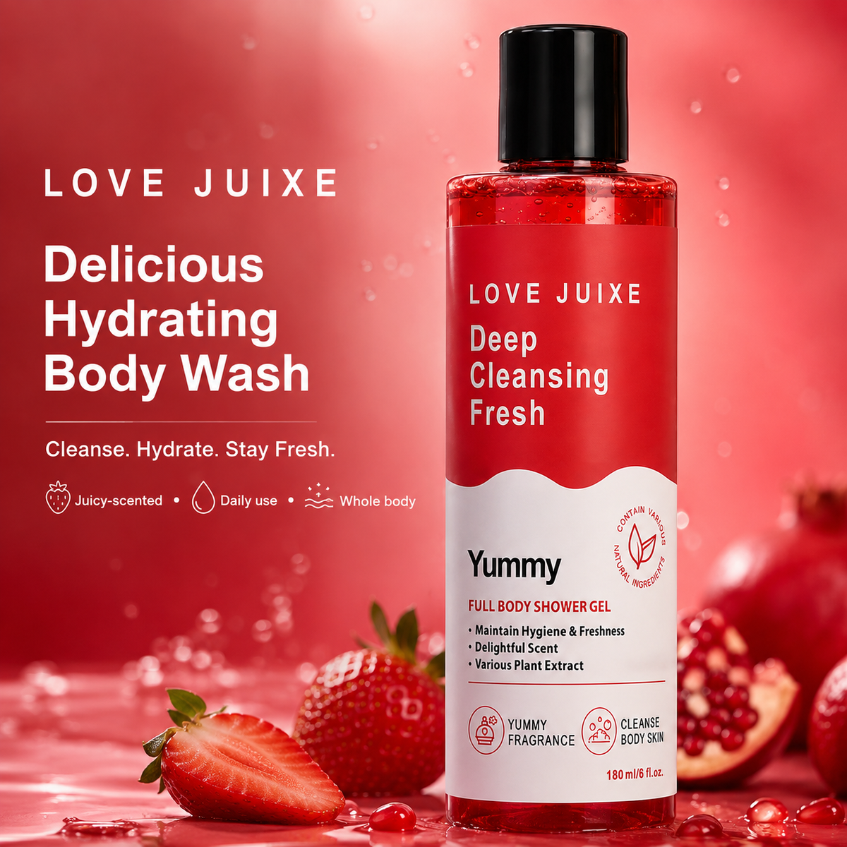 Organic Body Wash Delicious Hydrating Juicy Daily Use