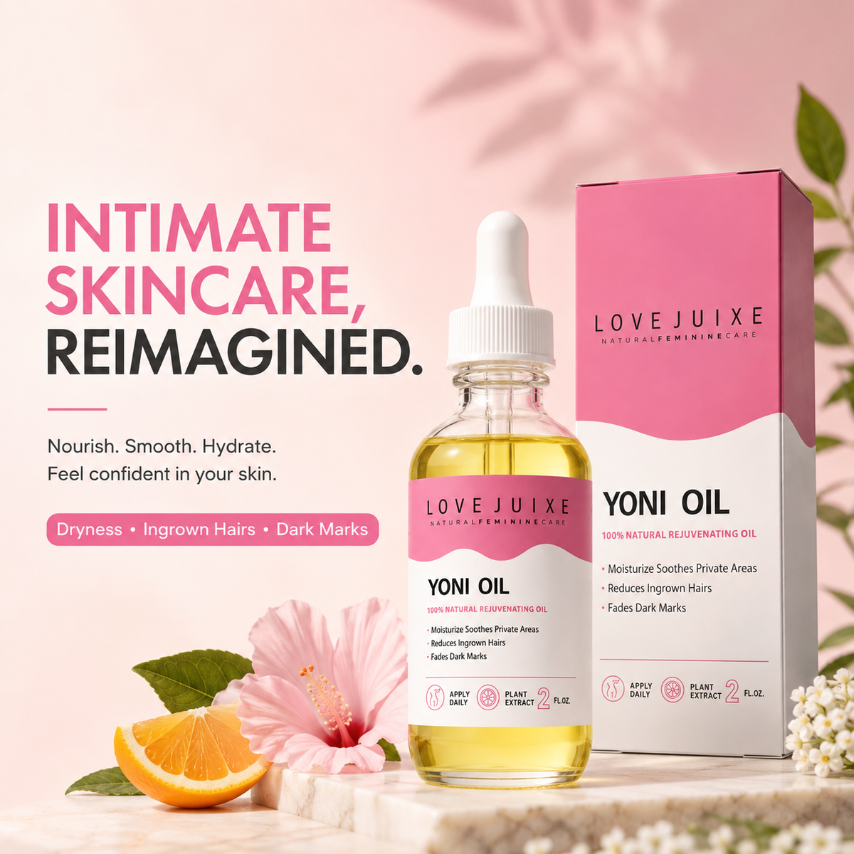 Yoni Oil for Dryness, Ingrown Hairs, Dark Marks & Scars