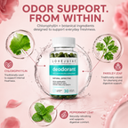 Natural Deodorant Chlorophyll Pill for Body Odor, Detox & Healthy Skin