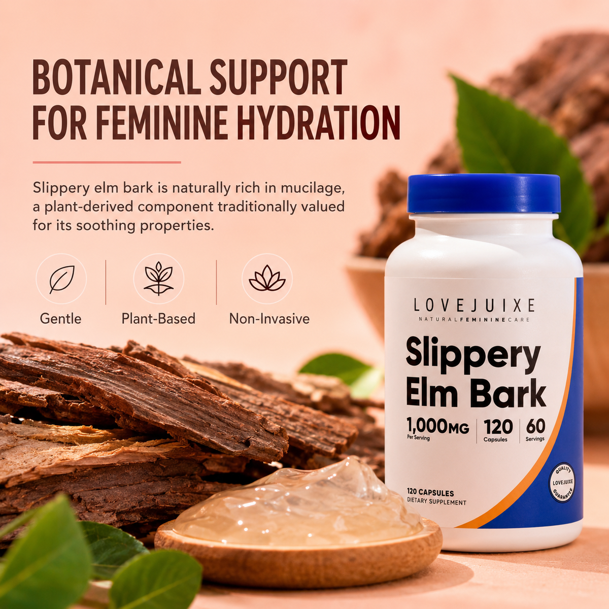 Extra Strength Slippery Elm Bark Moisture Capsules
