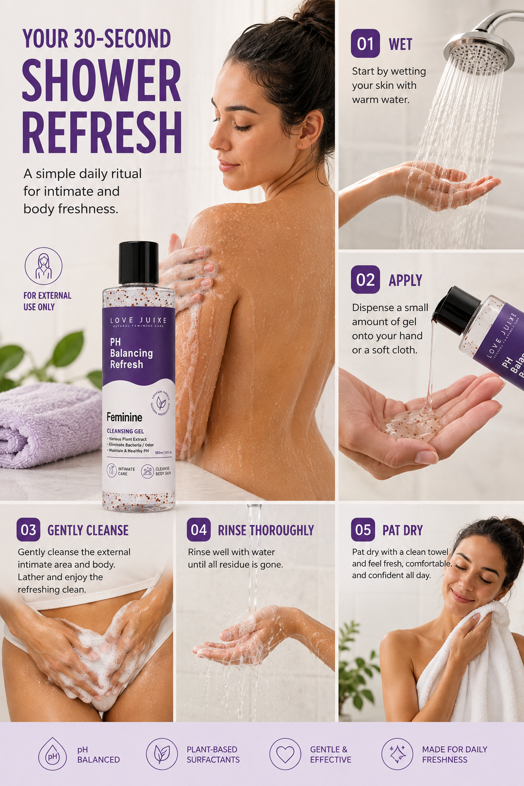 Natural Plant Based pH Balancing Feminine Wash