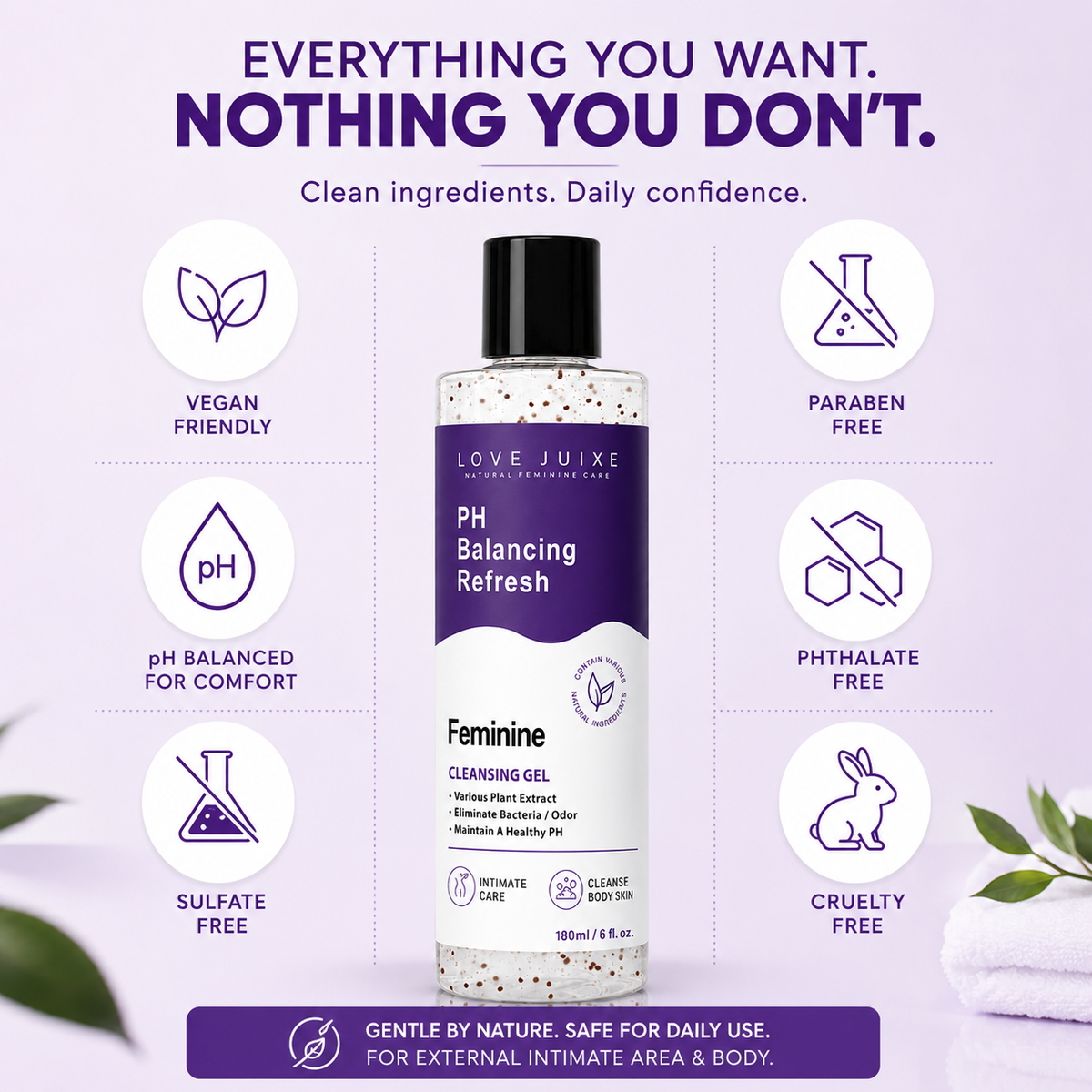 Natural Plant Based pH Balancing Feminine Wash