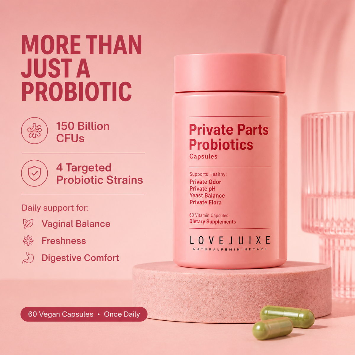 Yoni Probiotics for pH, Odor, PMS Relief & UTI Prevention