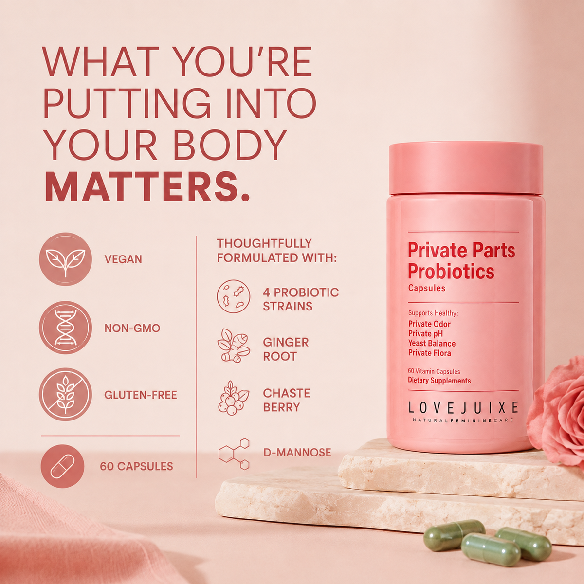 Yoni Probiotics for pH, Odor, PMS Relief & UTI Prevention